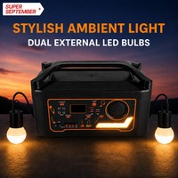Station d'alimentation portable série 800W, batterie LiFePO4 277,5Wh, générateur solaire professionnel, 5 ports USB QC4.0, haut-parleur Bluetooth, radio FM