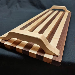 Bandeja de servicio de madera natural redonda personalizada para desayuno para cocina, hogar u hotel, artículos de estilo clásico para fiesta o servicio de comida - Product Image 1