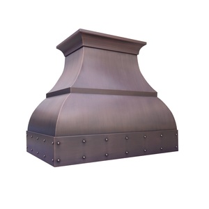 Campana extractora de cobre martillado de diseño antiguo de alta calidad, toldo para chimenea montado en la pared, isla de cocina, escape eléctrico - Product Image 1