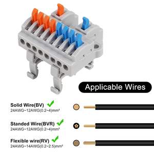 Conector de Cable de Cobre KV428, Conector Eléctrico Universal de Conexión Rápida, Divisor de Conductores, Bloques de Terminales de Cable LED de Inserción, Niquelado, 600V - Product Image 5