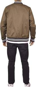 Men's <b>Slim</b> <b>Fit</b> 100% Polyester Satin Varsity Bomber <b>Jacket</b> Stand Collar Zipper Design for Spring - Product Image 4