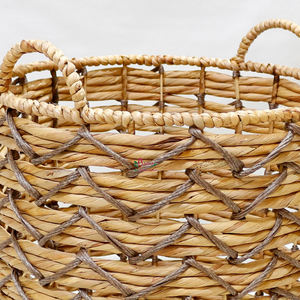Handmade Water Hyacinth <b>Wicker</b> Laundry <b>Hamper</b> for Stylish Home Organization and Clothes Storage - Product Image 2