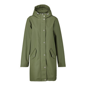 Imperméable universel en toile à capuche avec fermeture éclair, respirant et imperméable, avec logo personnalisé sur le devant - Product Image 1