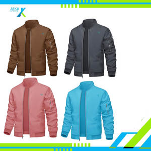 Chaqueta de bombardero informal ligera para hombre Abrigo cortavientos con cremallera frontal con bolsillos para ropa de primavera y otoño - Product Image 2
