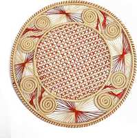 Set de table vintage de quatre napperons tissés et sous-verres de table bohème décor de table set de plateau de base napperon tissé en bambou