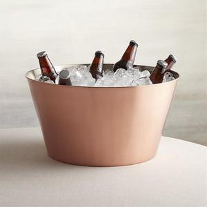 Large size copper ice bucket with premium grade insulation and elegant vintage design for stylish drink serving - Product Image 1