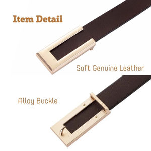 เข็มขัดหนังสีทึบน้ำหนักเบาทำด้วยมือเข็มขัดหนังโลโก้ออกแบบได้ตามต้องการ - Product Image 2