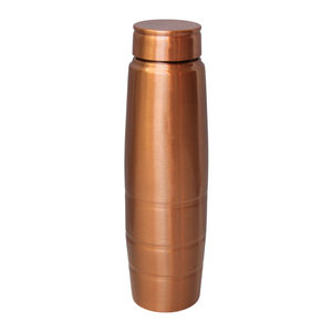 Botella de Agua Clásica de Cobre Puro, Beneficios para la Salud, Bebida, Acabado Mate Simple, Botella de Metal con Tapa de Rosca para el Hogar, Oficina, Yoga, Viajes - Product Image 1