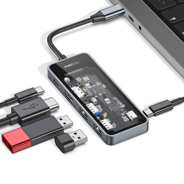 Manufacturer 5 in 1 Fast Charge Docking Station High Speed Type C USB Hubs RJ45 1000M SD TF Multi Ports Hub