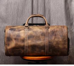 Sacs de voyage en cuir véritable de style sportif pour hommes, confortables, 50-70L, week-end, gym, bagages - Product Image 3