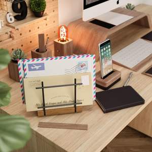 Servilletero de granja para mesa, servilleteros modernos de Metal de madera de bambú rústico negro para servilletas de papel, mesa de comedor de cocina - Product Image 5