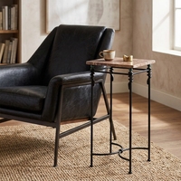 Table d'appoint moderne en fer et marbre, mobilier d'appoint de luxe, table d'appoint en fer faite à la main pour hôtel, restaurant, fournisseur de mobilier d'intérieur