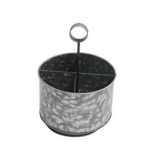 Cubo de Metal galvanizado con asa, utensilio giratorio, Caddy y organizador, decoración rústica y de estilo campestre - Product Image 3