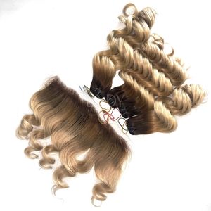 Ensemble de faisceaux de couleur ombrée ondulée de haute qualité avec frontal et faisceaux pour faire des perruques 2025 - Product Image 1