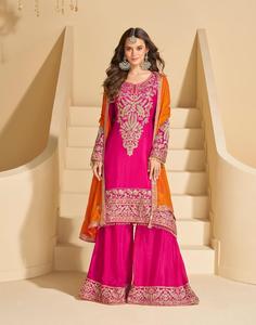 Collection de costumes brodés en soie Chinon Premium Catalogue complet disponible au tarif de gros, Collection de costumes brodés de mariage. - Product Image 1