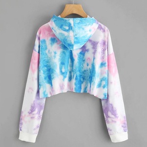Sudadera con Capucha Corta Tie Dye para Mujer, Personalizada al por Mayor, Informal, de Manga Larga, con Logotipo Frontal, Colores Personalizados - Product Image 5