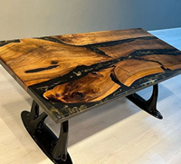 Table à manger rectangulaire de luxe en résine époxy, fabriquée à la main, moderne et étanche, pour baptême, Diwali, maison, bureau, hôtel, salon, condoléances