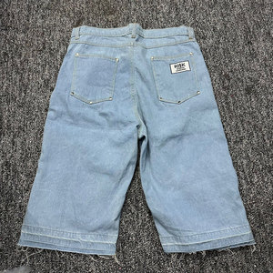 Streetwear d'été personnalisé, short en jean solide et ample pour hommes/Shorts baggy en coton biologique écologique à la mode pour les ventes - Product Image 2