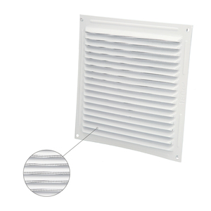 Griglia di ventilazione in alluminio con zanzariera avvitabile 200 x 200 mm. Colore Bianco - Product Image 3