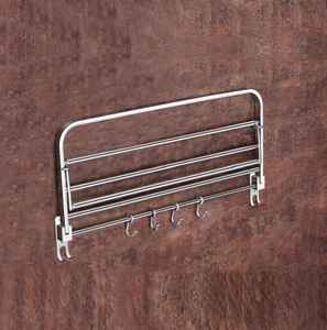 Heavy-Duty Stainless Steel Folding Rack Rust-Proof <b>Wall</b> <b>Mounted</b> Foldable Organizer Multi-Purpose Bending Storage <b>Shelf</b> - Product Image 4