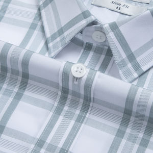 เสื้อเชิ้ตผู้ชายลายทางลำลอง Aristino ผลิตจากผ้าไผ่ 50% โพลีเอสเตอร์ 50% ย้อมสีเสื้อผ้า แขนยาว น้ำหนัก 220 กรัม ผ้าไม่ถักทอ โลโก้ที่คอเสื้อ มีสินค้าในสต็อก - Product Image 3