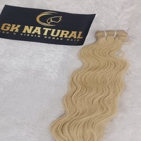Ekstensi rambut India kualitas Premium pirang 613 bebas kutu dan rambut berwarna bebas kimia Donner tunggal