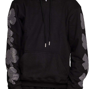 Sweat à capuche pour homme de haute qualité, nouveau design personnalisé, hiver, strass, respirant, doux, polaire, polyester/coton, séchage rapide - Product Image 6
