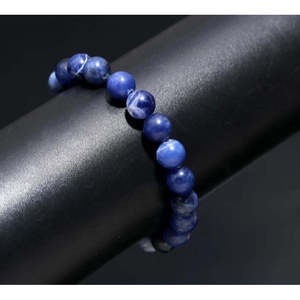 Bracelet en cristal de sodalite bleu rond lisse de 8 mm, 7 pouces, bijoux africains naturels - Product Image 2