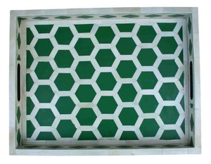 Plateau d'incrustation d'os élégant fabriqué à la main à la demande pour décor de table basse et service disponible chez Wholesale Supply - Product Image 1