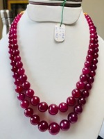 Collier de perles de rubis naturel de qualité AAA, lueur rouge excellente, couleur rouge intense, 7,5-17 mm, perles de pierre certifiées IGI pour la fabrication de bijoux