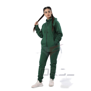 Ensemble de survêtement en coton tricoté pour femme, sweat-shirt à capuche et jogging décontracté d'hiver, respirant, coupe ample, coupe athlétique, vêtements de détente - Product Image 1