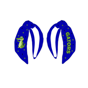 Serre-tête perlé à nœuds thème Derby, broderie main, coton écologique, durable, aspect luxueux pour les saisons festives féminines - Product Image 6