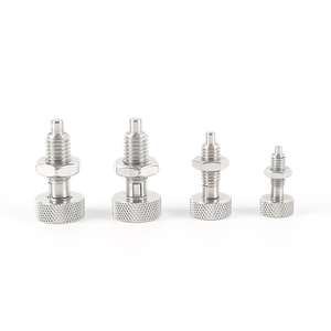 Goupille de positionnement à ressort autobloquante VCN230 en acier inoxydable zingué sur mesure avec tête moletée et tige de pression - Product Image 1