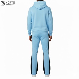 Chándal de precio barato de alta calidad, conjunto de Jogger de 2 piezas con serigrafía para hombre, pantalones de chándal Acampanados para hombre con sudaderas con capucha, chándales - Product Image 5