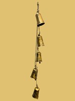 Carillon éolien artisanal en fer gravé avec guirlande de perles en bois colorées, design traditionnel rustique moderne Feng Shui, personnalisable