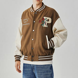 Veste universitaire en cuir brodée de haute qualité, logo personnalisé, manches longues, vestes de baseball pour hommes et femmes, vestes universitaires - Product Image 1