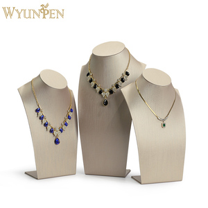 WYP PU cuero lujo joyería busto y collar soporte de exhibición maniquí profesional para elegante collar presentaciones - Product Image 4