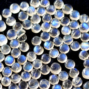 Arco Iris Natural piedra lunar AAA redondo 9mm cabujón parte posterior plana-suelta Arco Iris piedra lunar azul llamativo piedras preciosas de alta calidad - Product Image 1