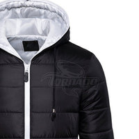 Veste matelassée à capuche pour homme, personnalisée, OEM, imprimée, imperméable, coupe-vent, décontractée, hiver, écologique, séchage rapide, vente en gros