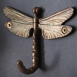 Multipurpose <b>Wall</b> <b>Mount</b> Hook High Quality Brass Metal Brass Antique Finished Dragonfly Aluminum <b>Wall</b> Hook - Product Image 1