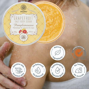 Grapefruit Sea Salt <b>Body</b> <b>Scrub</b> Natural Exfoliating <b>Body</b> <b>Scrub</b> with Cocoa Butter Coconut Oil Grapeseed Oil Vitamin E Moisturizing - Product Image 4