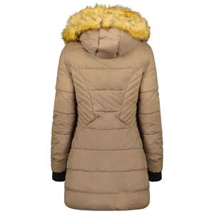 Wholesale <b>Women</b> Elastic Cuffs Zipper Fur Hooded Winterwear <b>Parka</b> Jacket Premium Cold Weatherwear Jacket With Customize Patches - Product Image 5