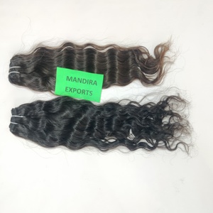 Extensions de cheveux humains 100% naturels Remy de temple indien, ondulés, non traités, vierges, noirs, pour femmes, pour tissage, par Export - Product Image 5