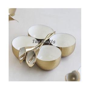 Lot de 3 bol à noix décoratif en aluminium couleur argent bol de service à chocolat avec plateau à prix acceptable - Product Image 5