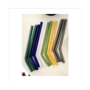 Wholesale Price Custom Made Bent Straw Best Quality Food Grade Custom Color Glass Straw for Cocktail Drinking - Product Image 4