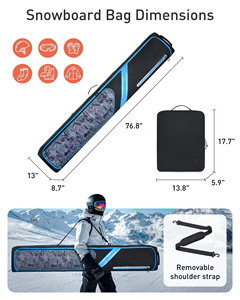 Custom <b>Travel</b> Rolling Double Ski & Snowboard <b>Bag</b> <b>with</b> <b>Wheels</b> Padded Waterproof Polyester Professional Men's Outdoor Use - Product Image 2