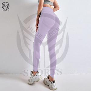 Leggings de Yoga Personalizados de Tela Suave y Sólida para Mujer, Cintura Alta, Nailon, Atléticos, Ligeros, de Secado Rápido, Tallas Grandes, OEM, para Gimnasio, Fitness y Entrenamiento - Product Image 2