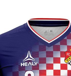 Ensemble de vêtements de sport scolaires, uniforme de club, impression sérigraphique personnalisée, jersey de football pour adultes en coton 100% uni, fabricants - Product Image 3