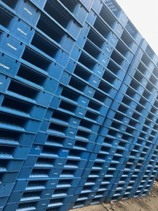 New/<b>Used</b> Factory Low Price Industrial Standard PLASTIC <b>PALLET</b> 3 RUNNER 1100x1100MM Heavy Duty 2-Way Entry for Sale - Product Image 5