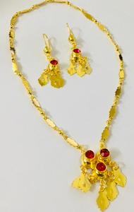 24K Plaqué Or Vintage Dubai Mode Bijoux Ensemble Boucles D'oreilles Bracelets Peignes Broches Allemagne Bulgarie Cuivre Matériel Élégant - Product Image 2